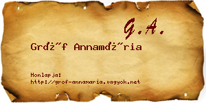 Gróf Annamária névjegykártya